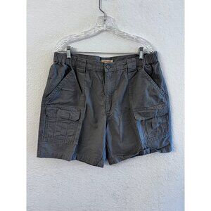 Savane Mens Gray Cargo Shorts With Elastic Waist & Pockets Size 38